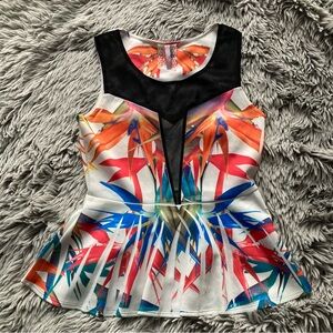 Mauve LARGE Multicolor Abstract Women's Blouse